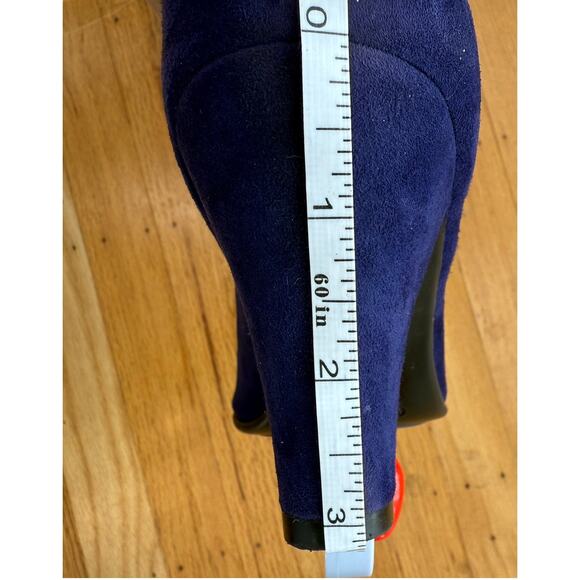 Aerosoles Blue Leather Quilted Alpha Ray Ankle Boots Sz 8.5 Witchy Goth Comfort - Picture 7 of 11